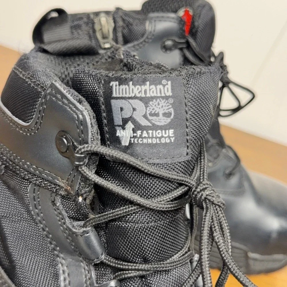 Timberland‎ PRO Boots Mens 10 Black Valor Duty Side Zip Tactical Waterproof Work
